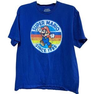 Vintage Style Nintendo Mens Large Super Mario Since 1985 Cotton Short Sleeve Tee